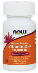 NOW Vitamin D-3 10000 М.Е. (120 кап)